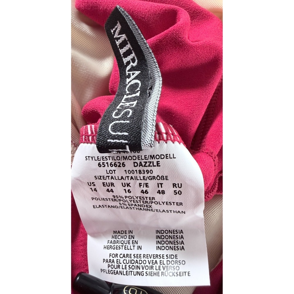 Miraclesuit Tankini Top Dazzle Red & Black High Waist Bottom Set Women's Size 14 - Picture 14 of 14